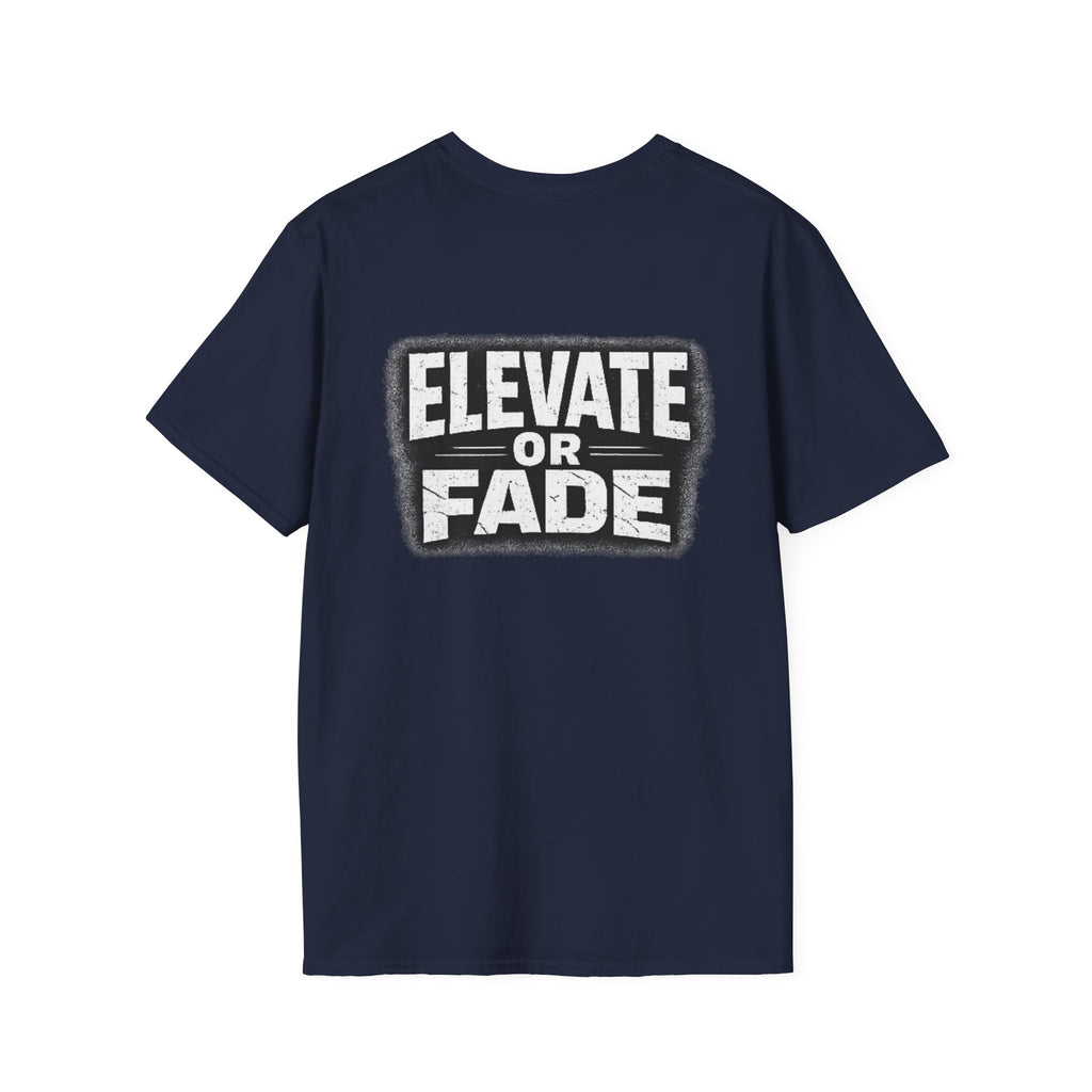 Elevate or Fade Streetwear T-Shirt - Motivational Tee with Crown & Wings