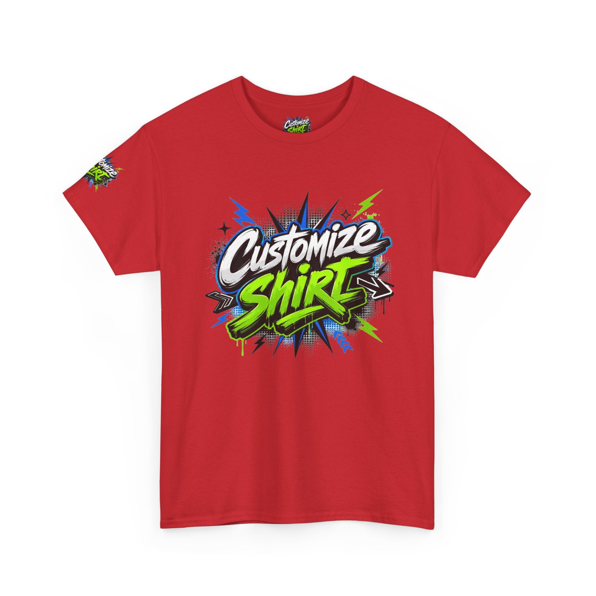 Customize Shirt Graphic Tee — Bold Neon Graffiti Design
