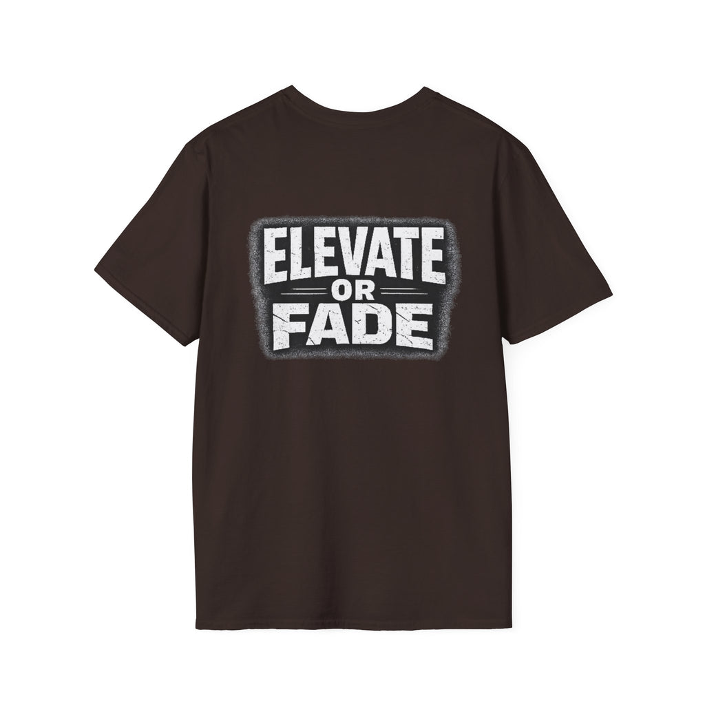 Elevate or Fade Streetwear T-Shirt - Motivational Tee with Crown & Wings