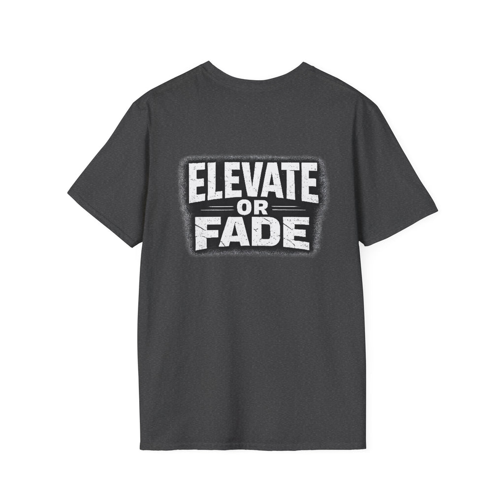 Elevate or Fade Streetwear T-Shirt - Motivational Tee with Crown & Wings