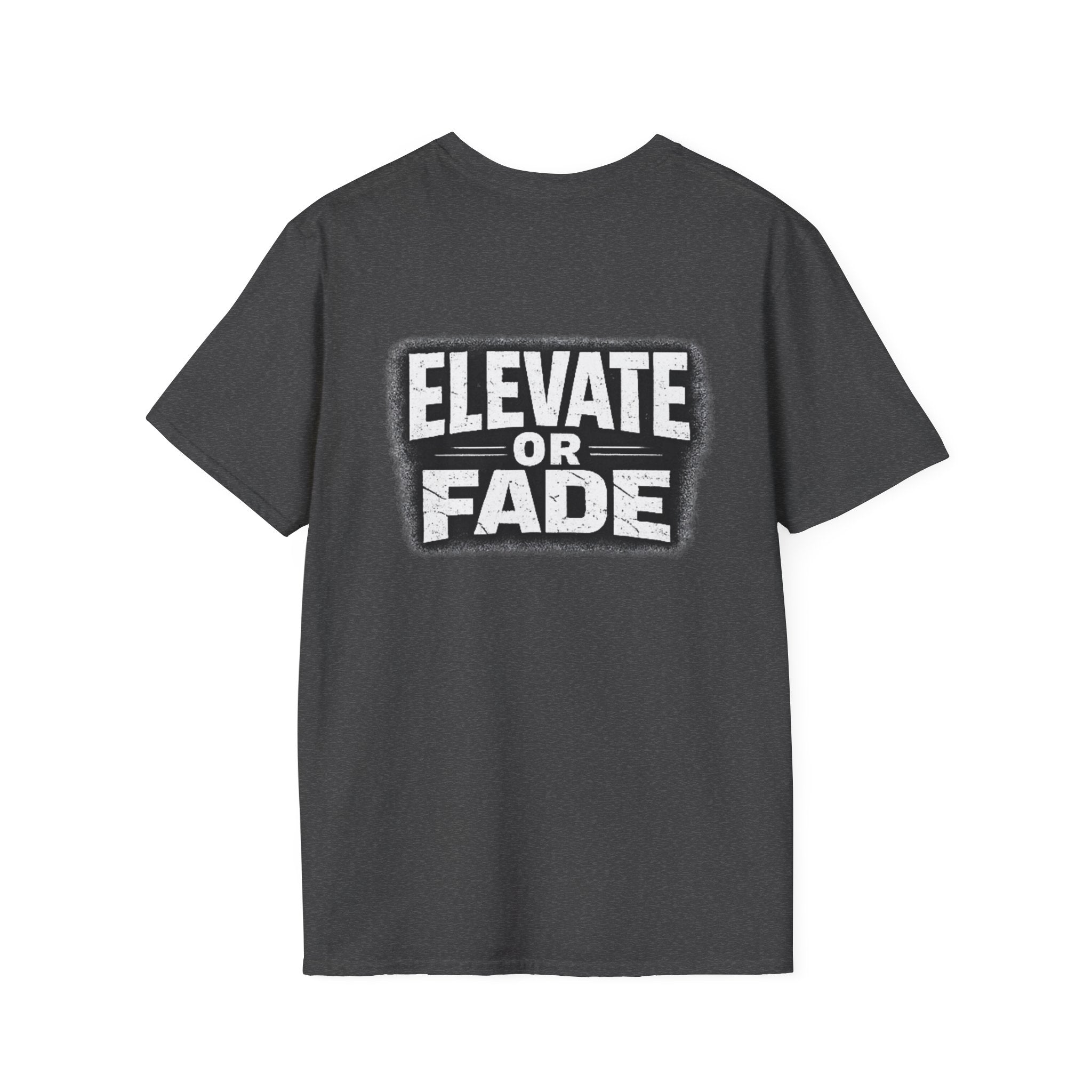 Elevate or Fade Streetwear T-Shirt - Motivational Tee with Crown & Wings