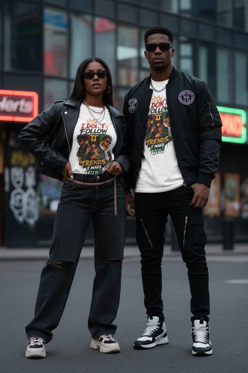 I Don't Follow Trends T‑Shirt 3— Retro Rebel Graphic Tee