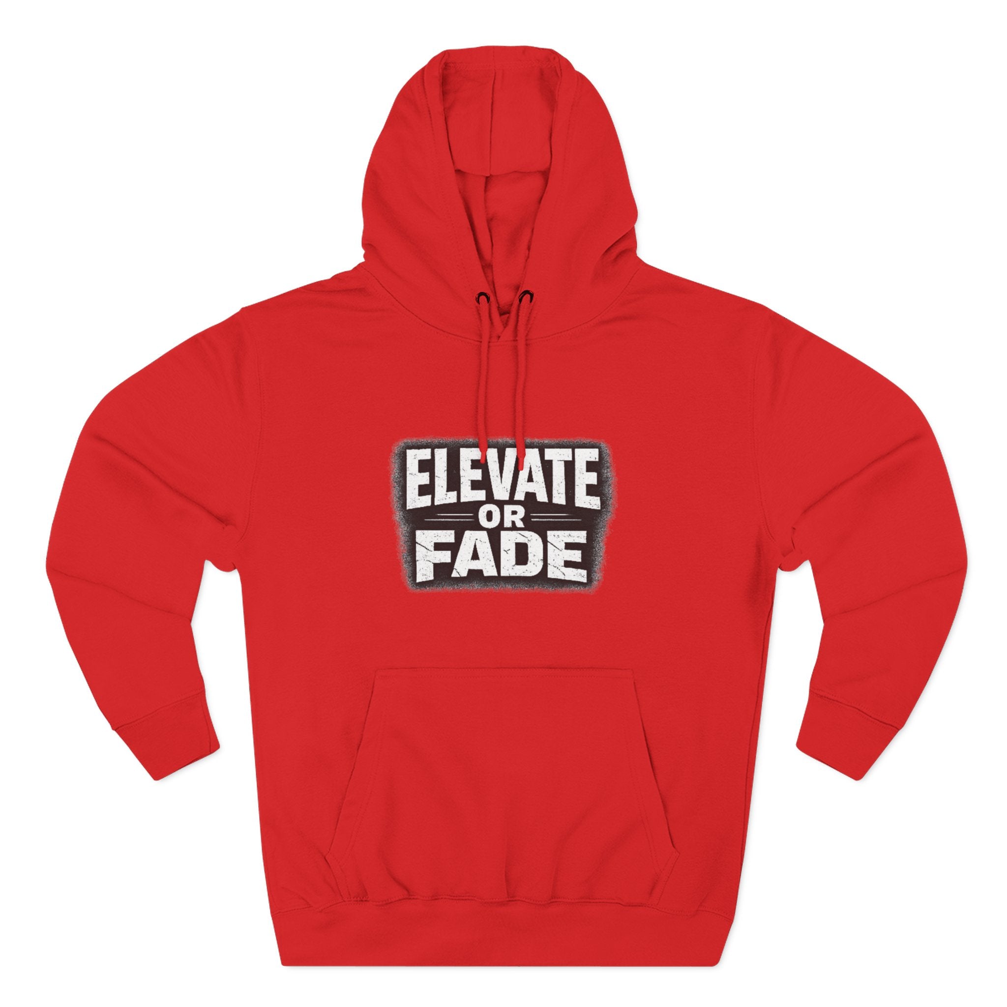 Elevate or Fade Hoodie - Urban Graphic Fleece Pullover with Crown and Wings Design for Stylish Comfort