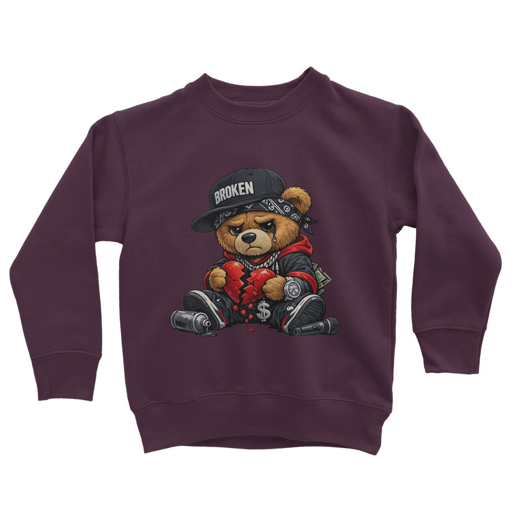Broken Hearted Bear Classic Kids Sweatshirt