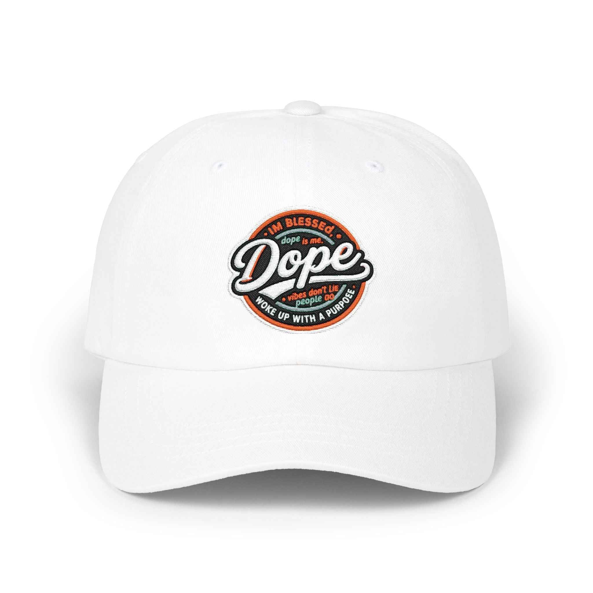 Dope Circle Embroidered Cap — Vintage Retro Logo Baseball Hat