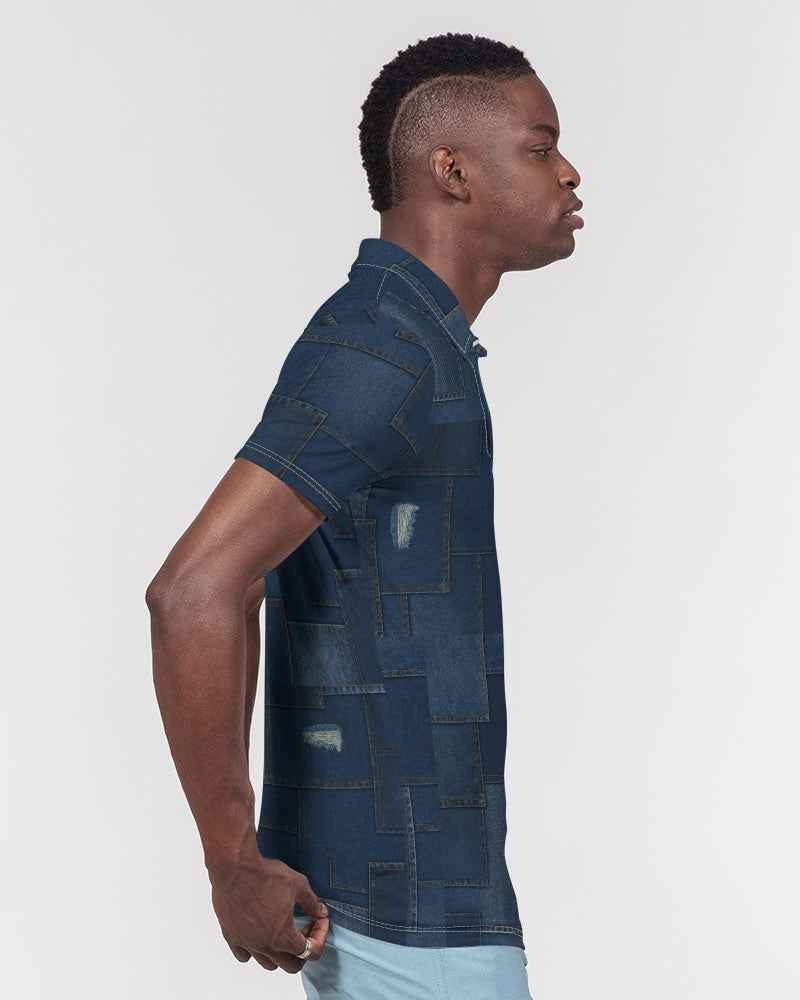 DENIM Men's All-Over Print Slim Fit Short Sleeve Polo
