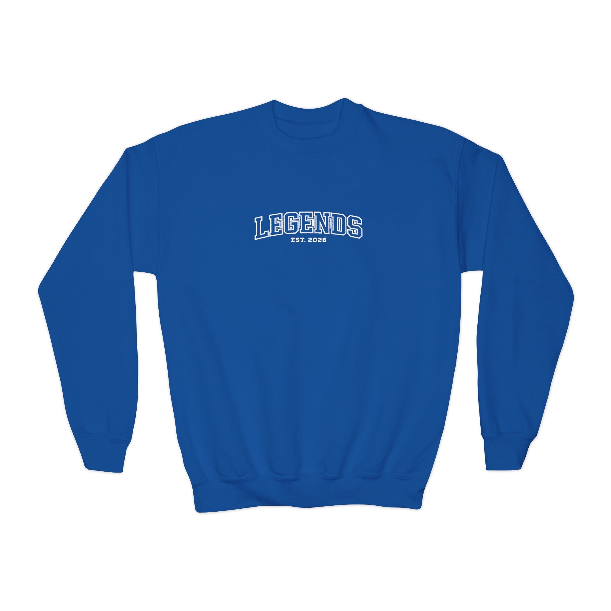Youth Crewneck Sweatshirt – Classic Plain White Kids Pullover