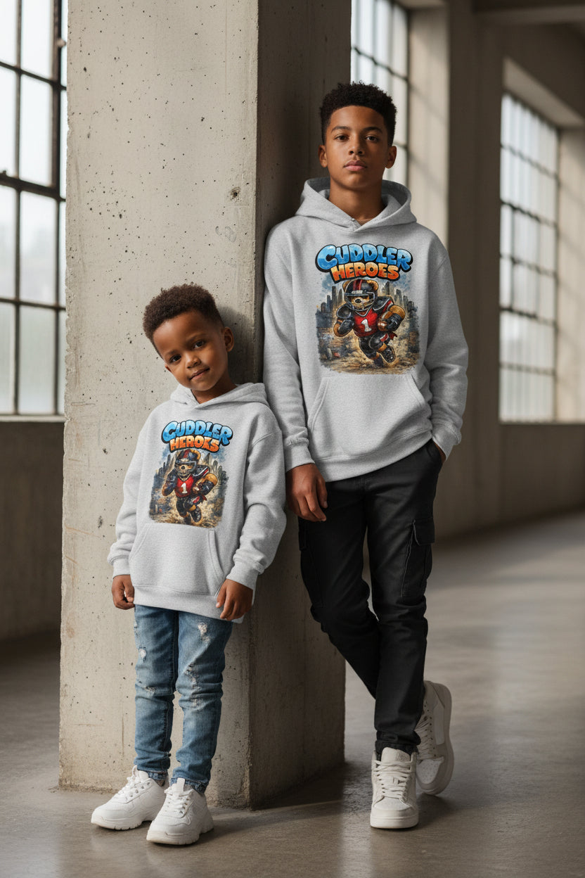 Cuddler Heroes Kids Football Bear Graphic Hoodie