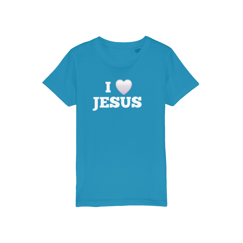 I love Jesus Organic Jersey Kids T-Shirt for Little Believers - Perfect I love Jesus Kids T-Shirt