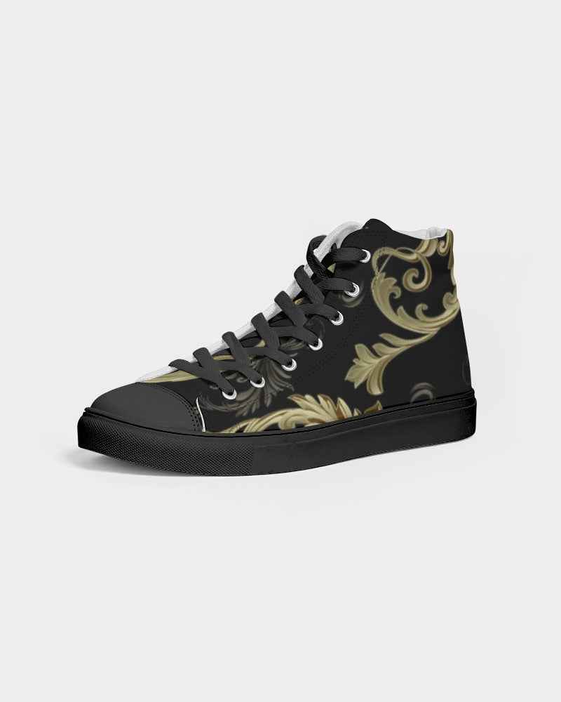Elegant  Men's Hightop Canvas Shoe - Black