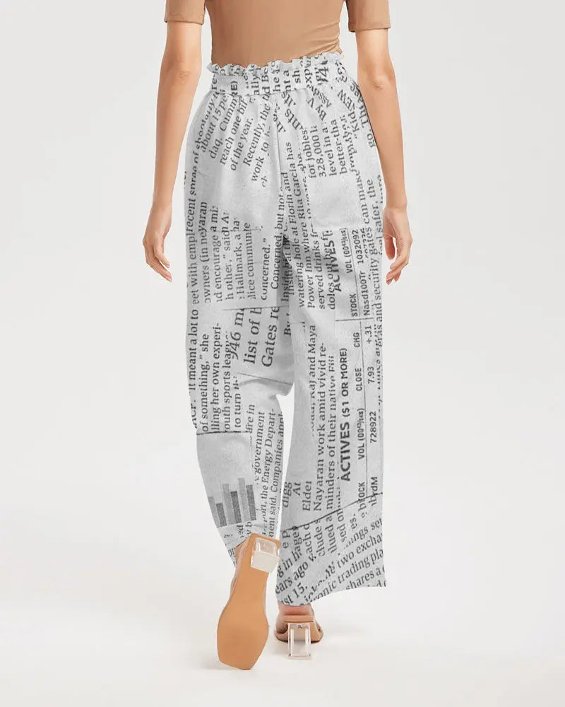 Vintage White Women's High-Rise Wide Leg Pants - IAKAM
