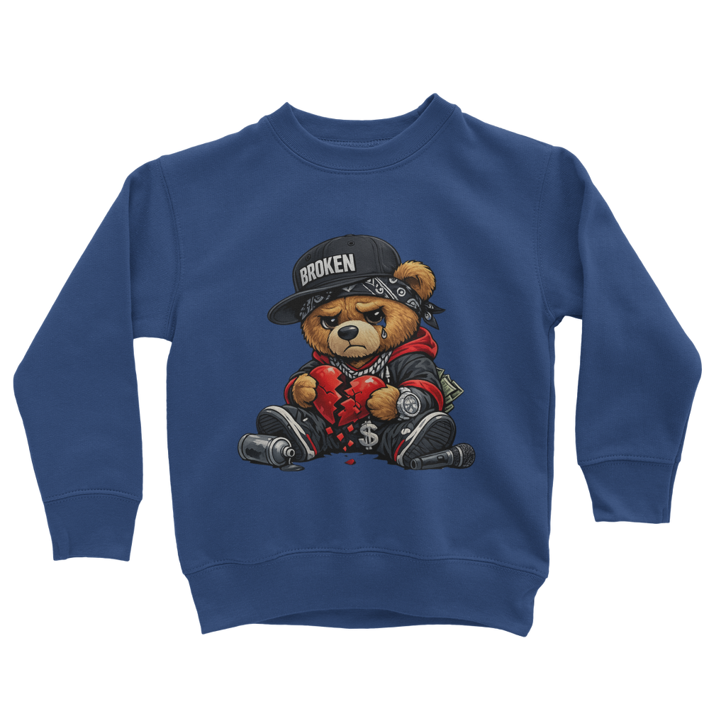 Broken Hearted Bear Classic Kids Sweatshirt