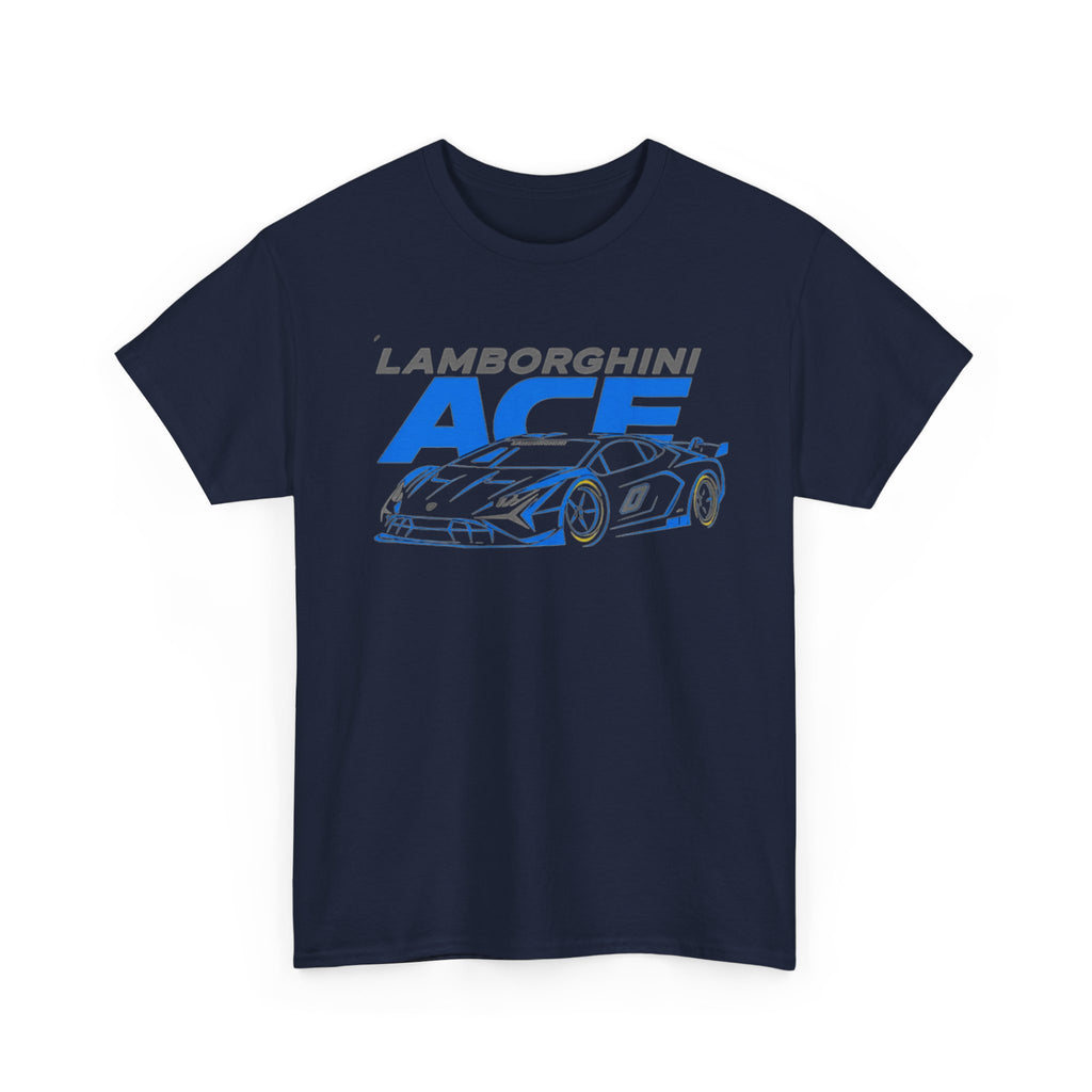 Lamborghini ACE Sports Car Tee — Retro Blue Racing Graphic T-Shirt