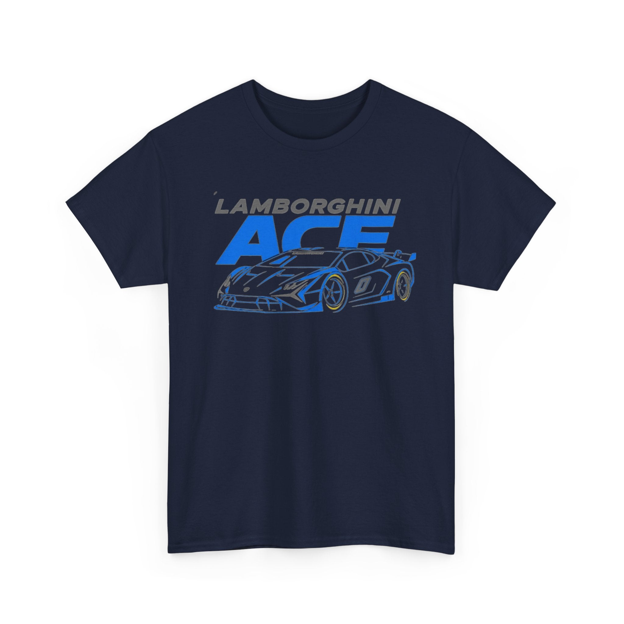 Lamborghini ACE Sports Car Tee — Retro Blue Racing Graphic T-Shirt