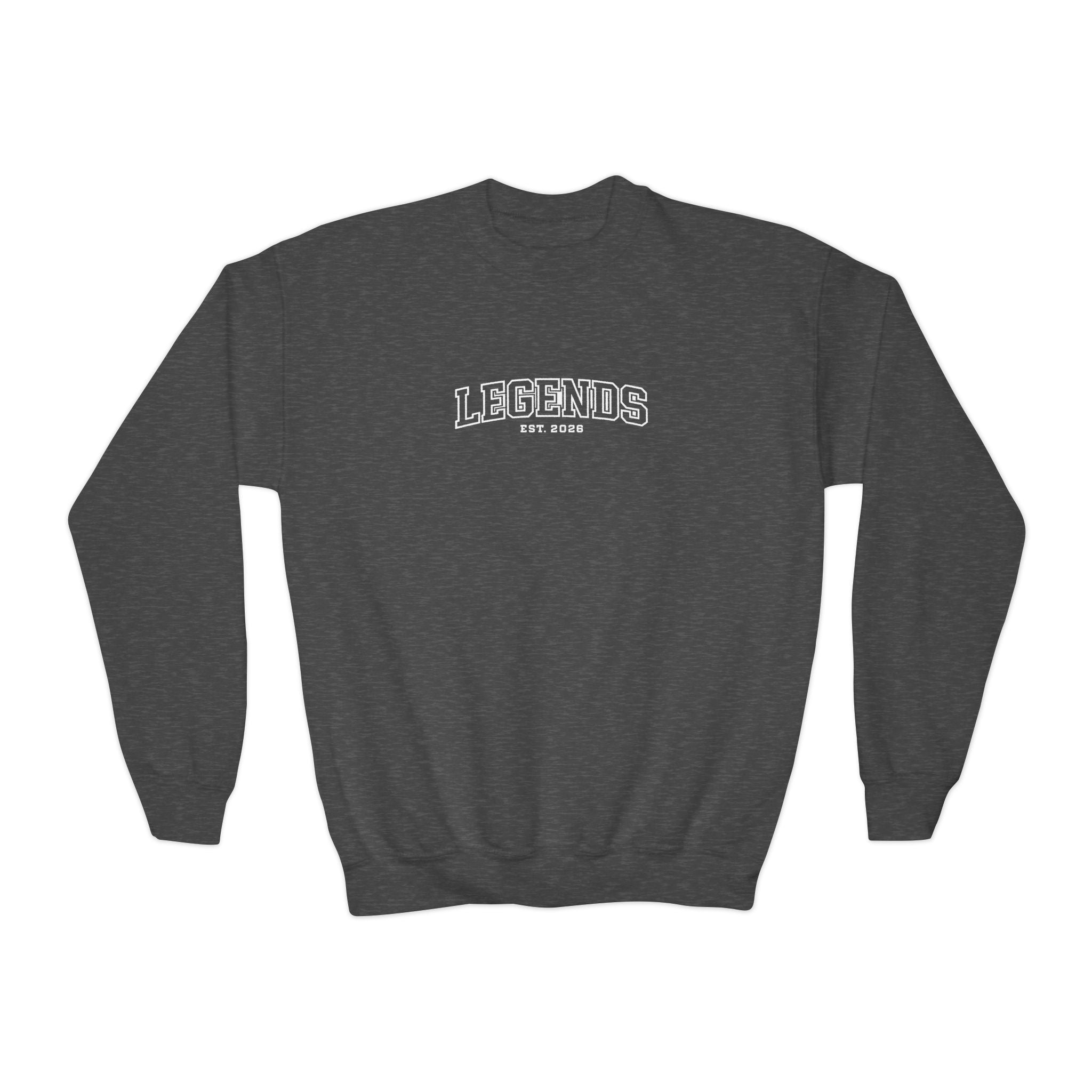 Youth Crewneck Sweatshirt – Classic Plain White Kids Pullover