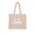 I love Jesus Tote Bag - Large Organic Eco-Friendly Stylish Faith Accessory