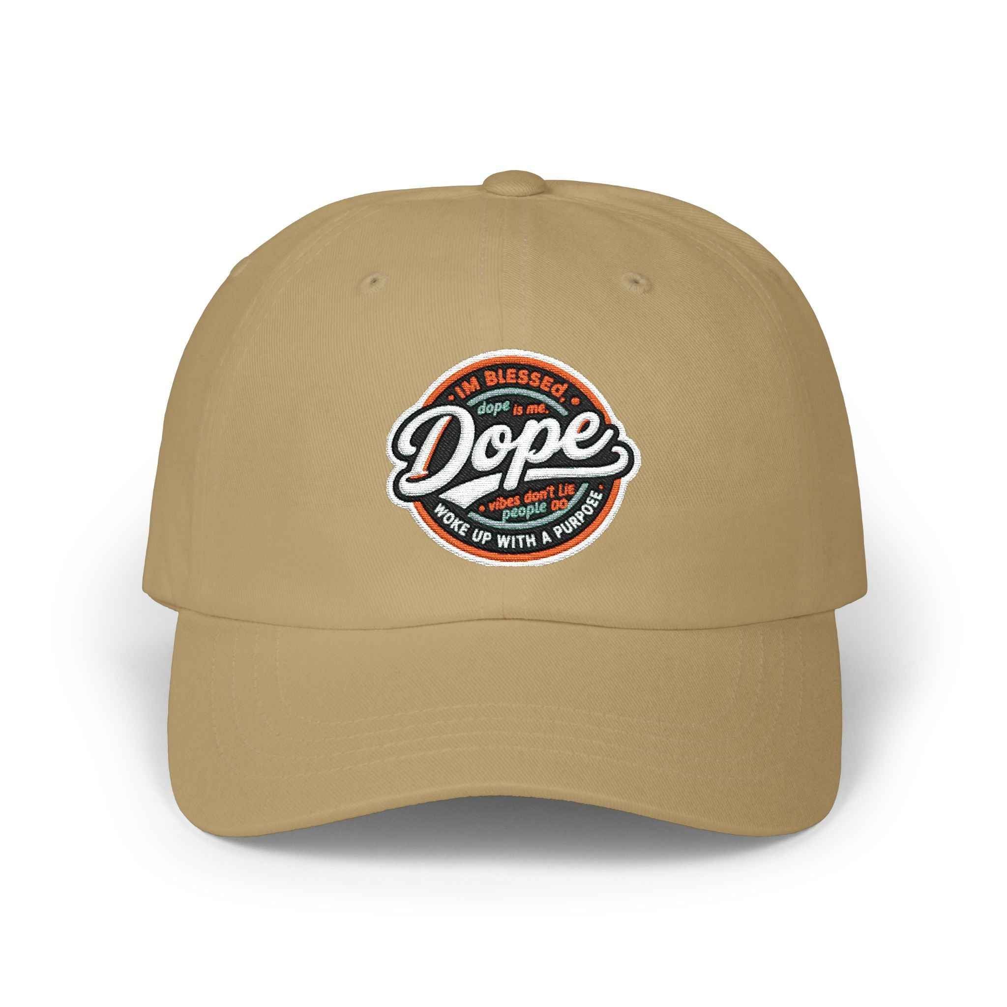 Dope Circle Embroidered Cap — Vintage Retro Logo Baseball Hat
