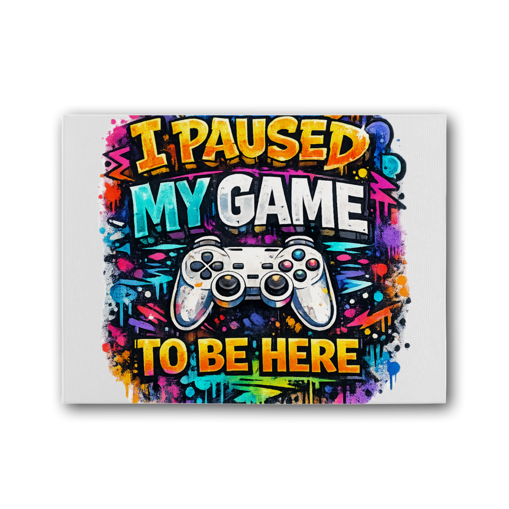 I paused my game Premium Stretched Canvas