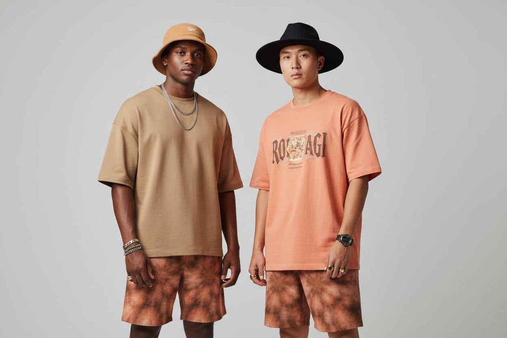 Copper Tie-Dye Board Shorts — Men’s Beach Swim Trunks