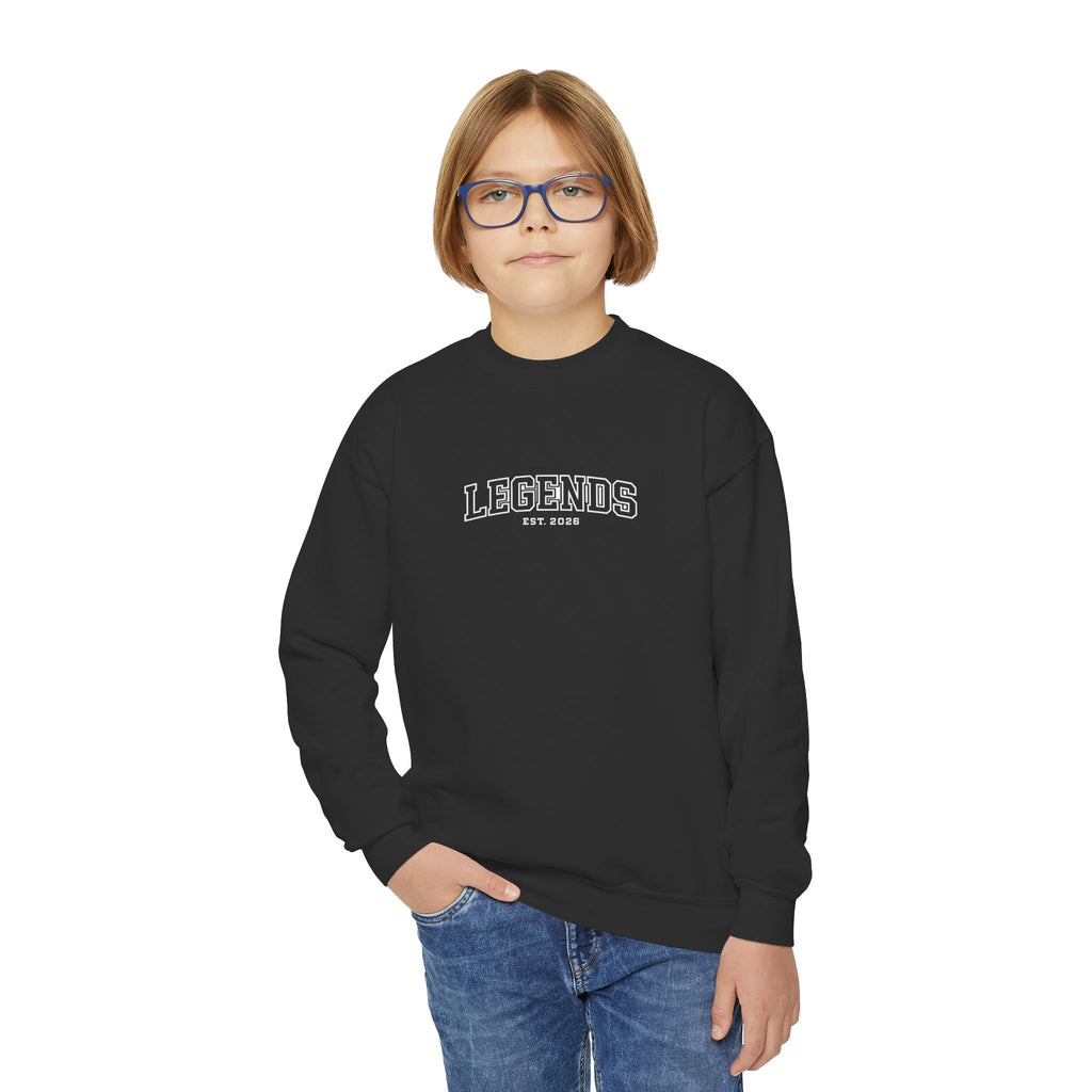 Youth Crewneck Sweatshirt – Classic Plain White Kids Pullover