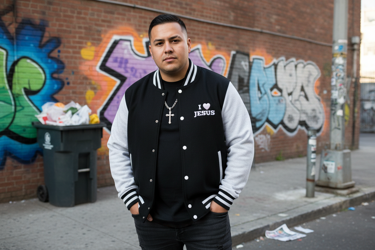 I love Jesus Jacket - Stylishly Express Your Faith with this Varsity Style