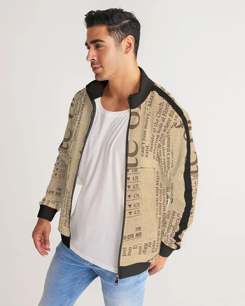 Vintage Style  Men's Stripe-Sleeve Track Jacket - IAKAM