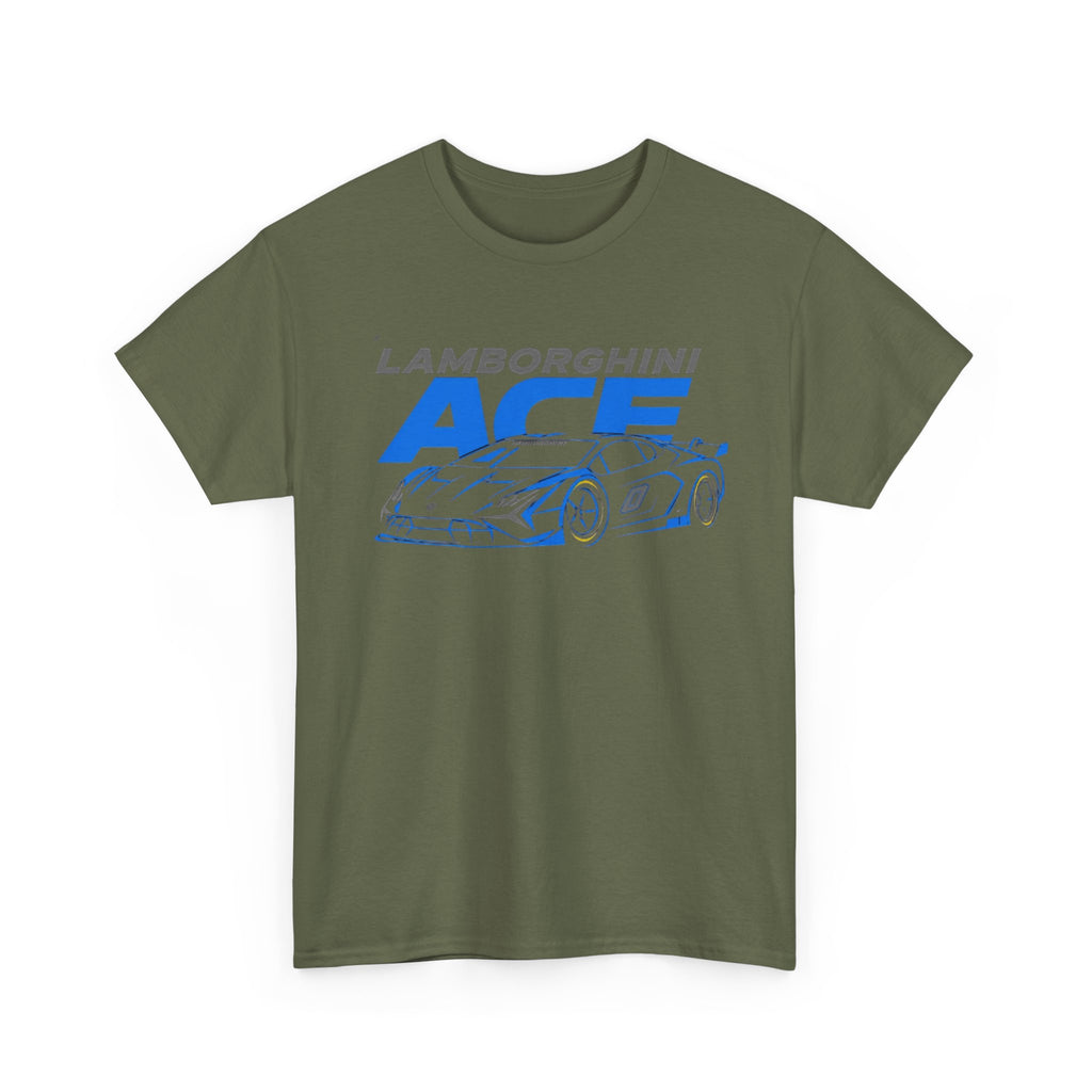 Lamborghini ACE Sports Car Tee — Retro Blue Racing Graphic T-Shirt