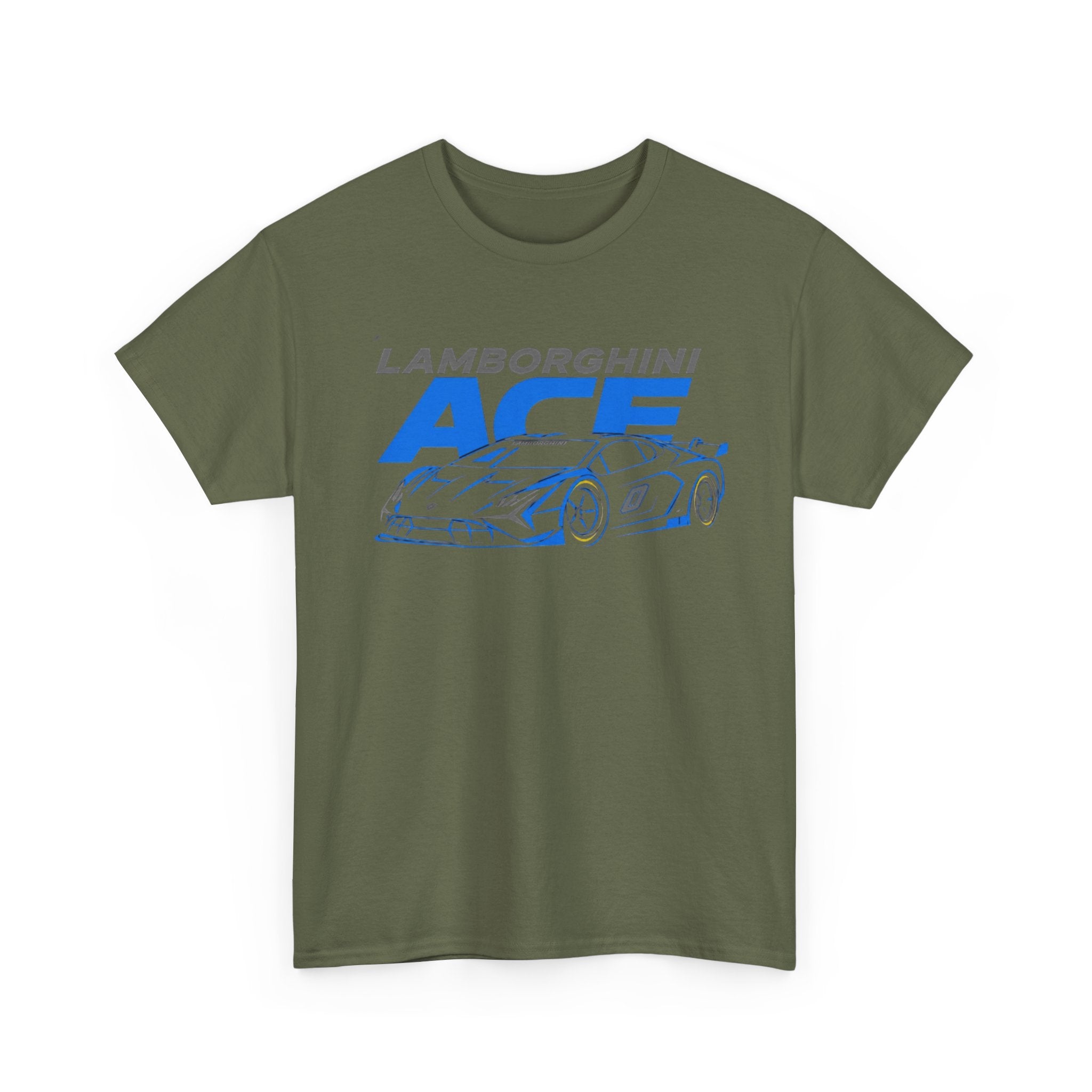 Lamborghini ACE Sports Car Tee — Retro Blue Racing Graphic T-Shirt