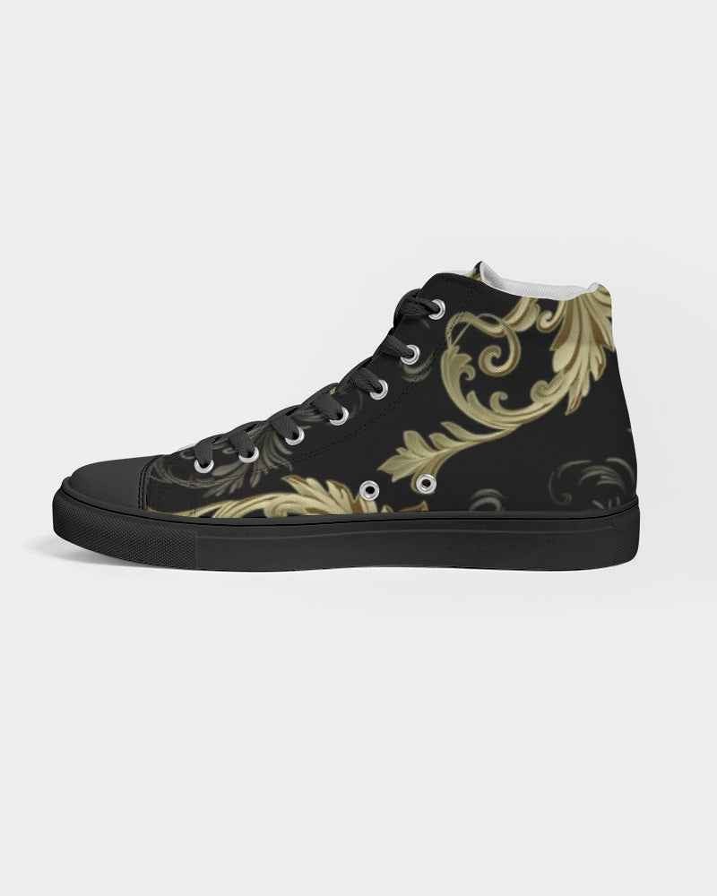 Elegant  Men's Hightop Canvas Shoe - Black