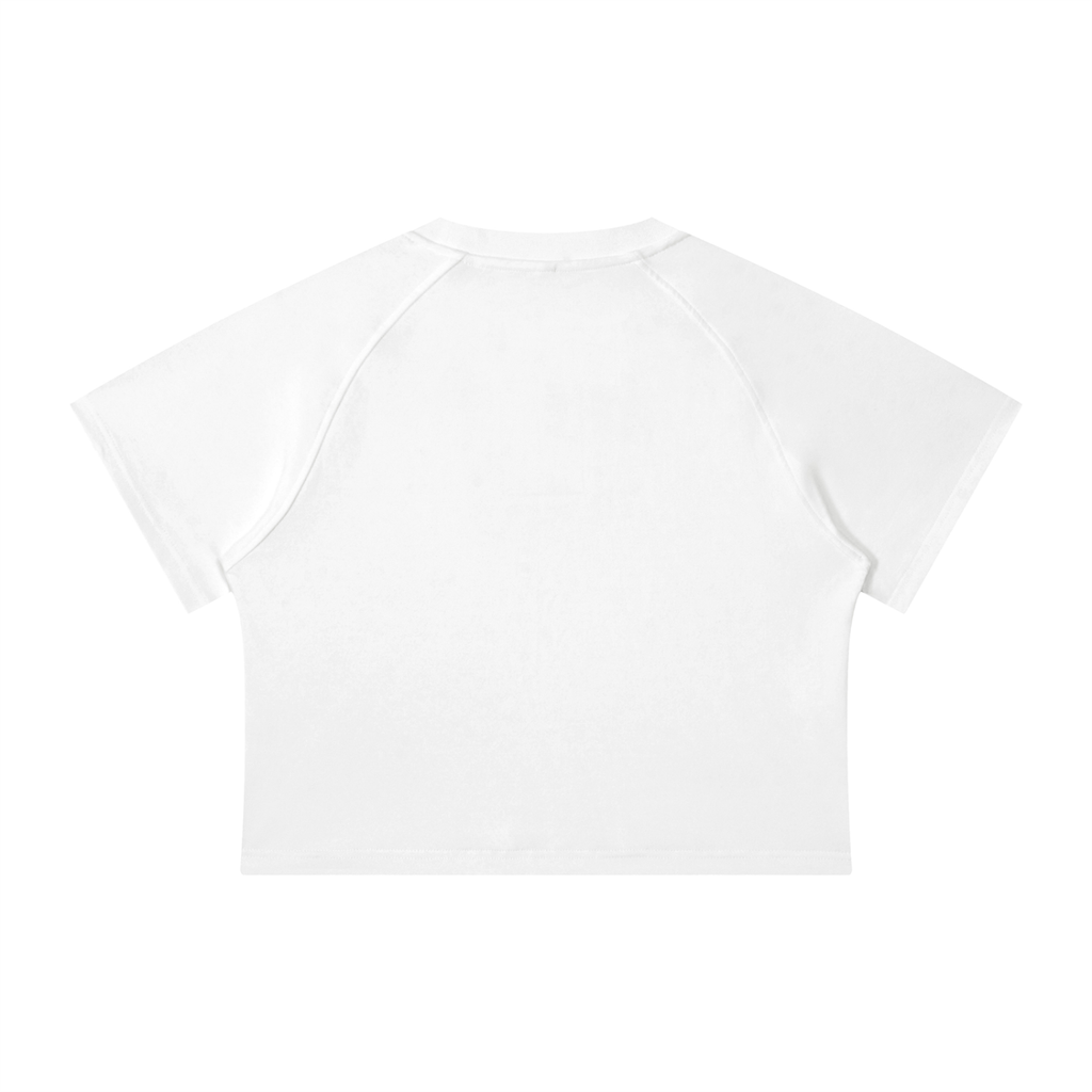 Msfbrownie Women's Mineral Wash Raglan Crop T-Shirt