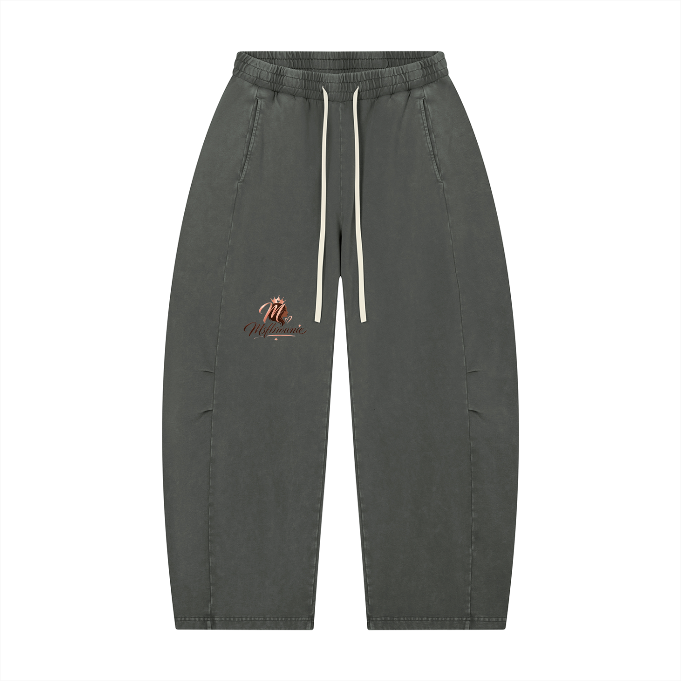 Msfbrownie Unisex Mineral Wash Barrel Leg Pants