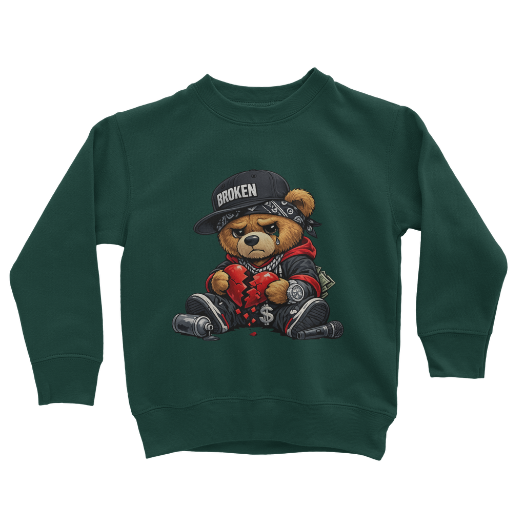 Broken Hearted Bear Classic Kids Sweatshirt