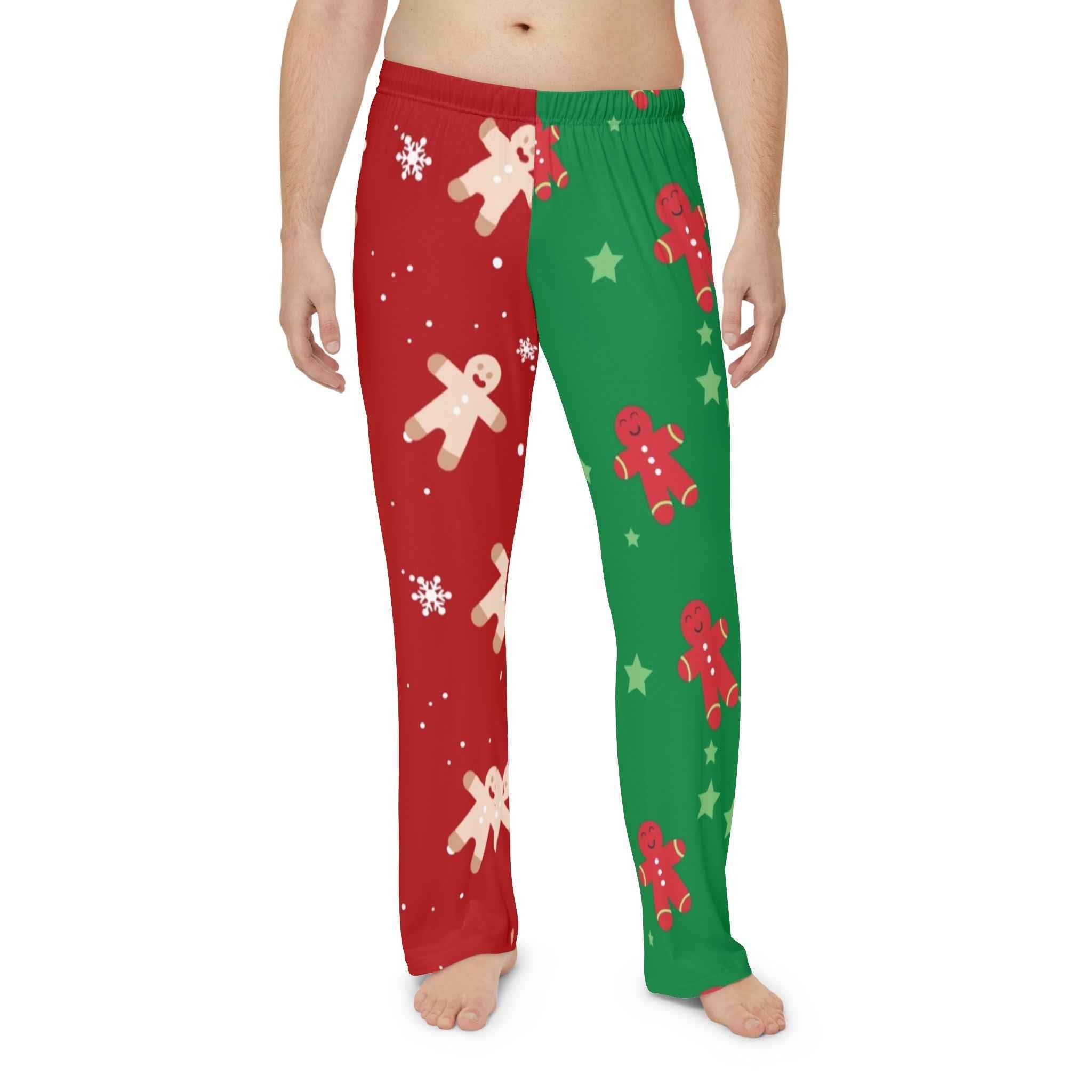 Men's Gingerbread Pajama Pants with Two Tone Design