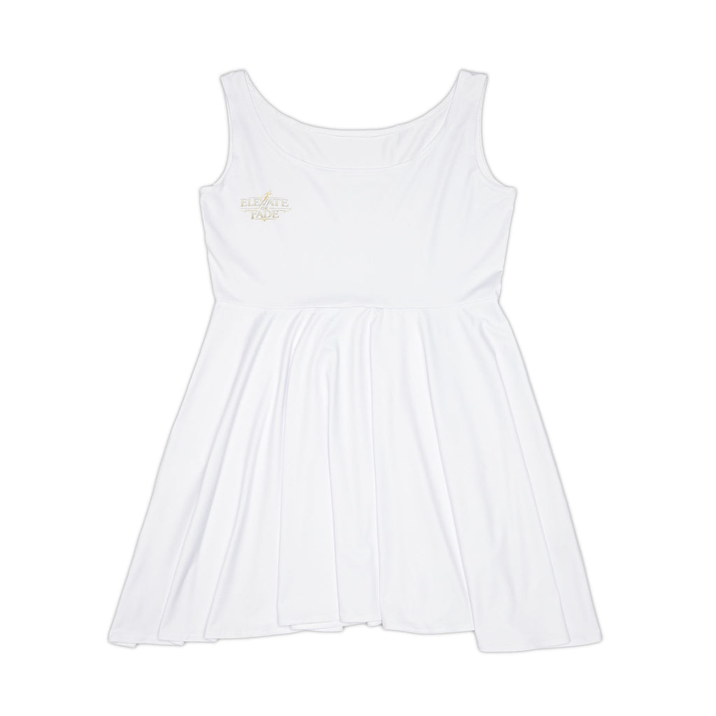 Elevate or Fade Skater Dress - Bold Retro Graphic for a Stylish Statement
