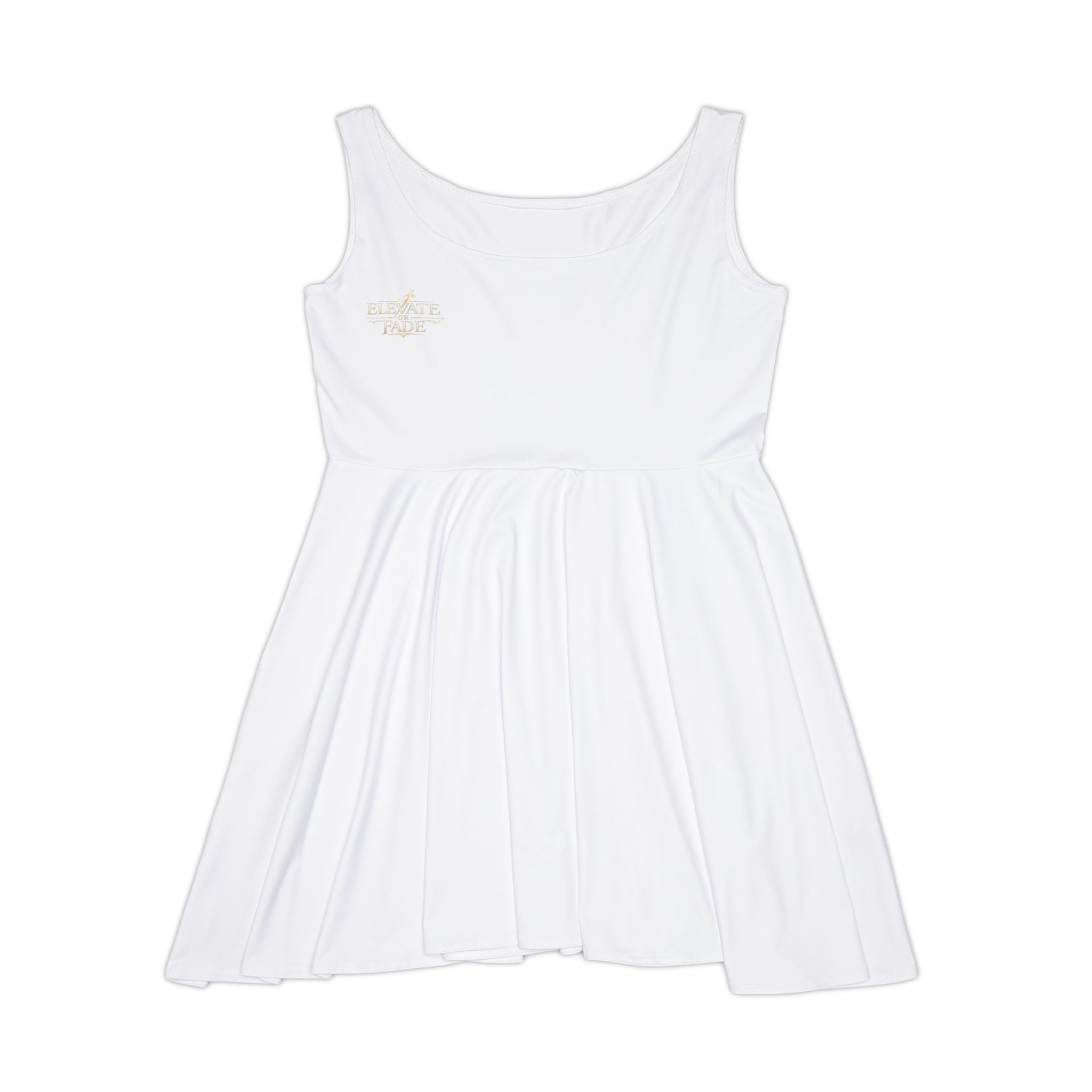 Elevate or Fade Art Skater Dress — Bold Retro Graphic