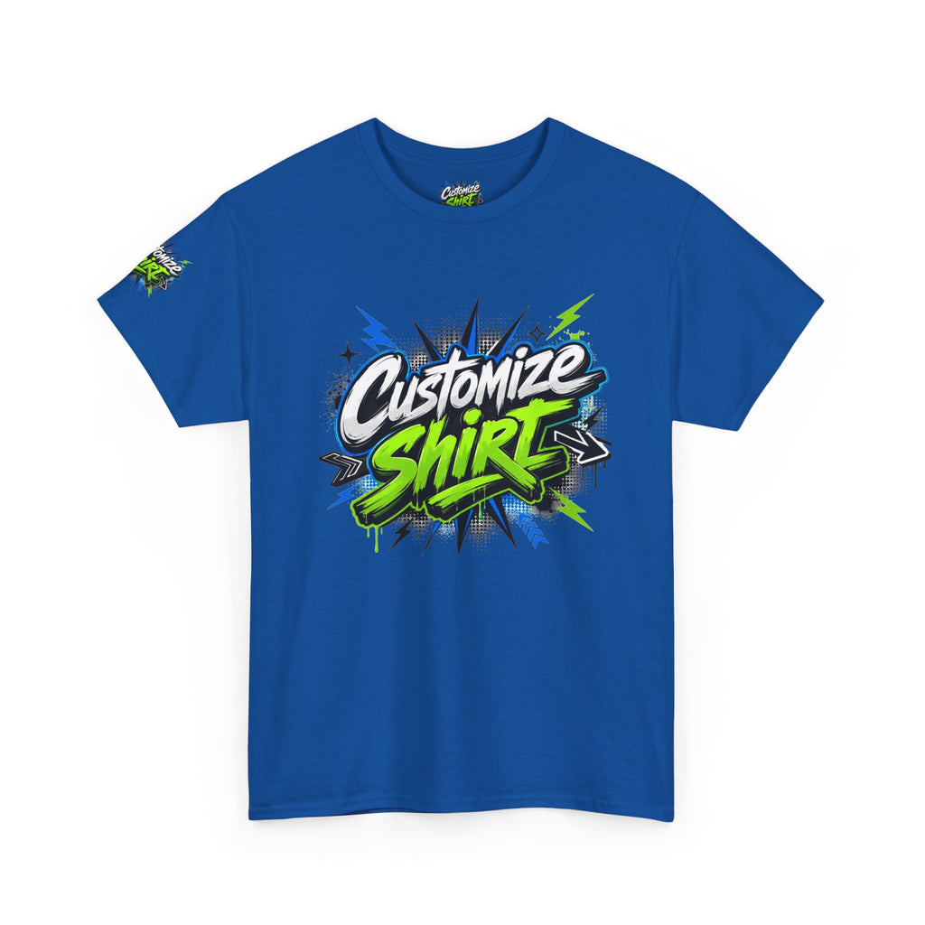 Customize Shirt Graphic Tee — Bold Neon Graffiti Design