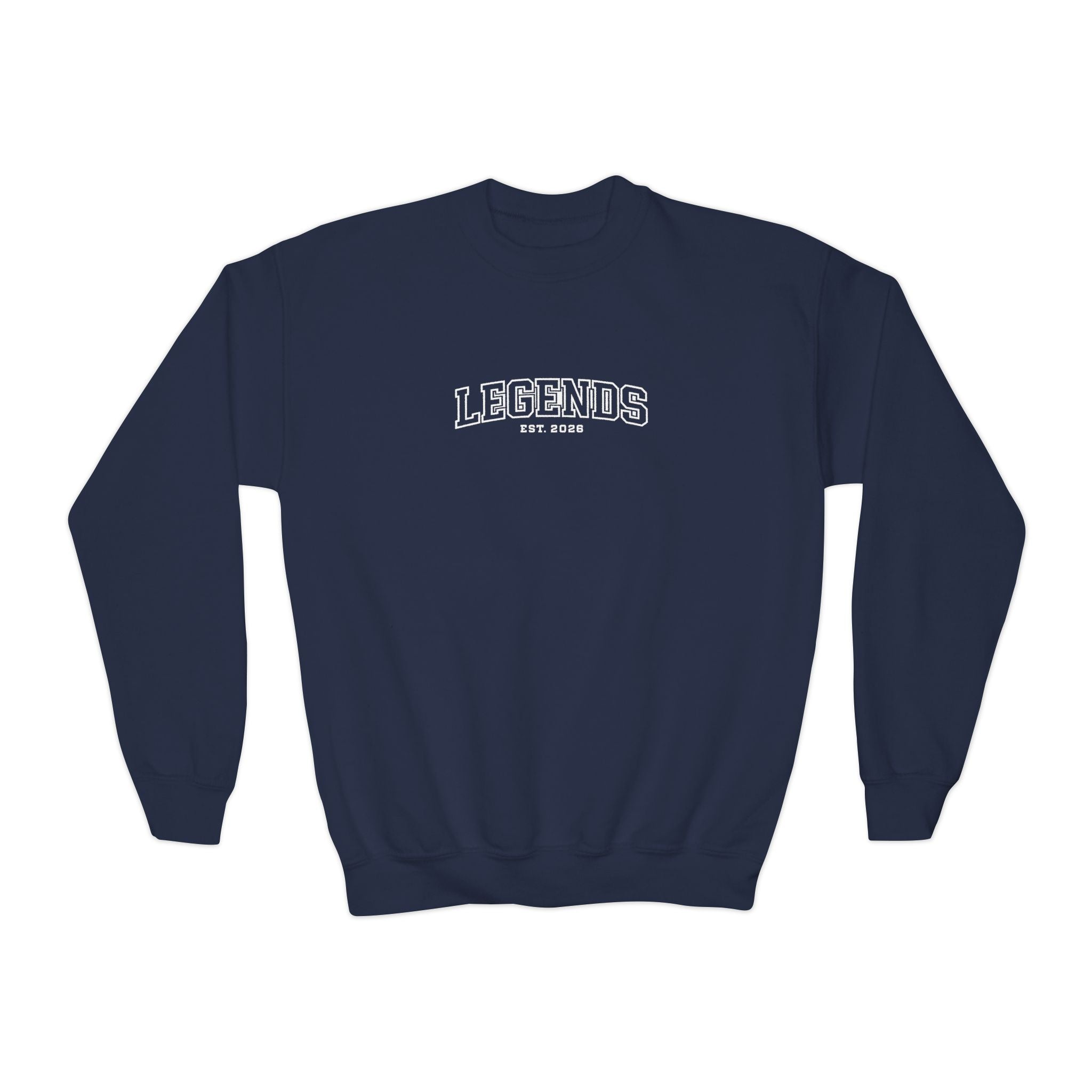 Youth Crewneck Sweatshirt – Classic Plain White Kids Pullover