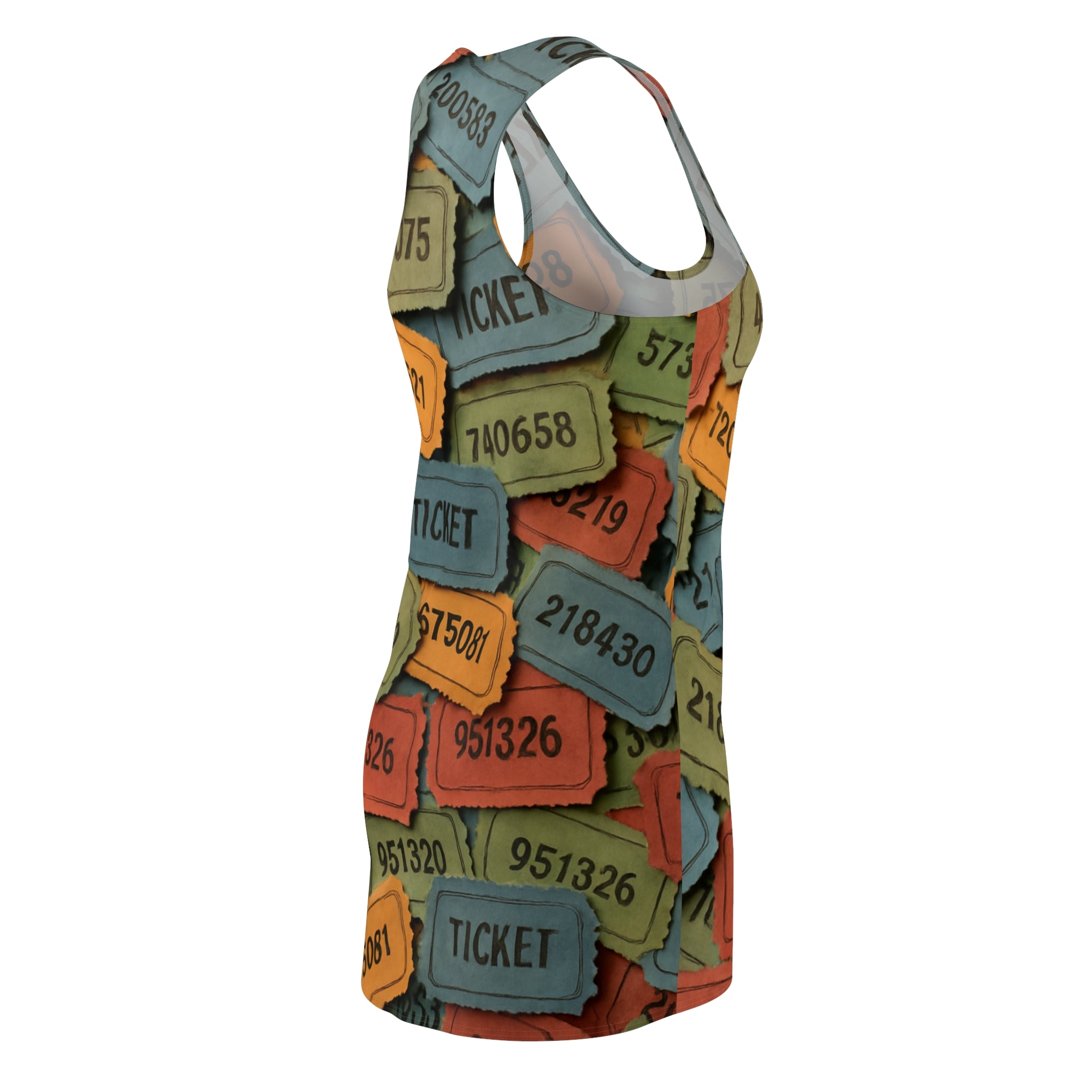 Women's Colorful  Ticket Racer Dress - IAKAM