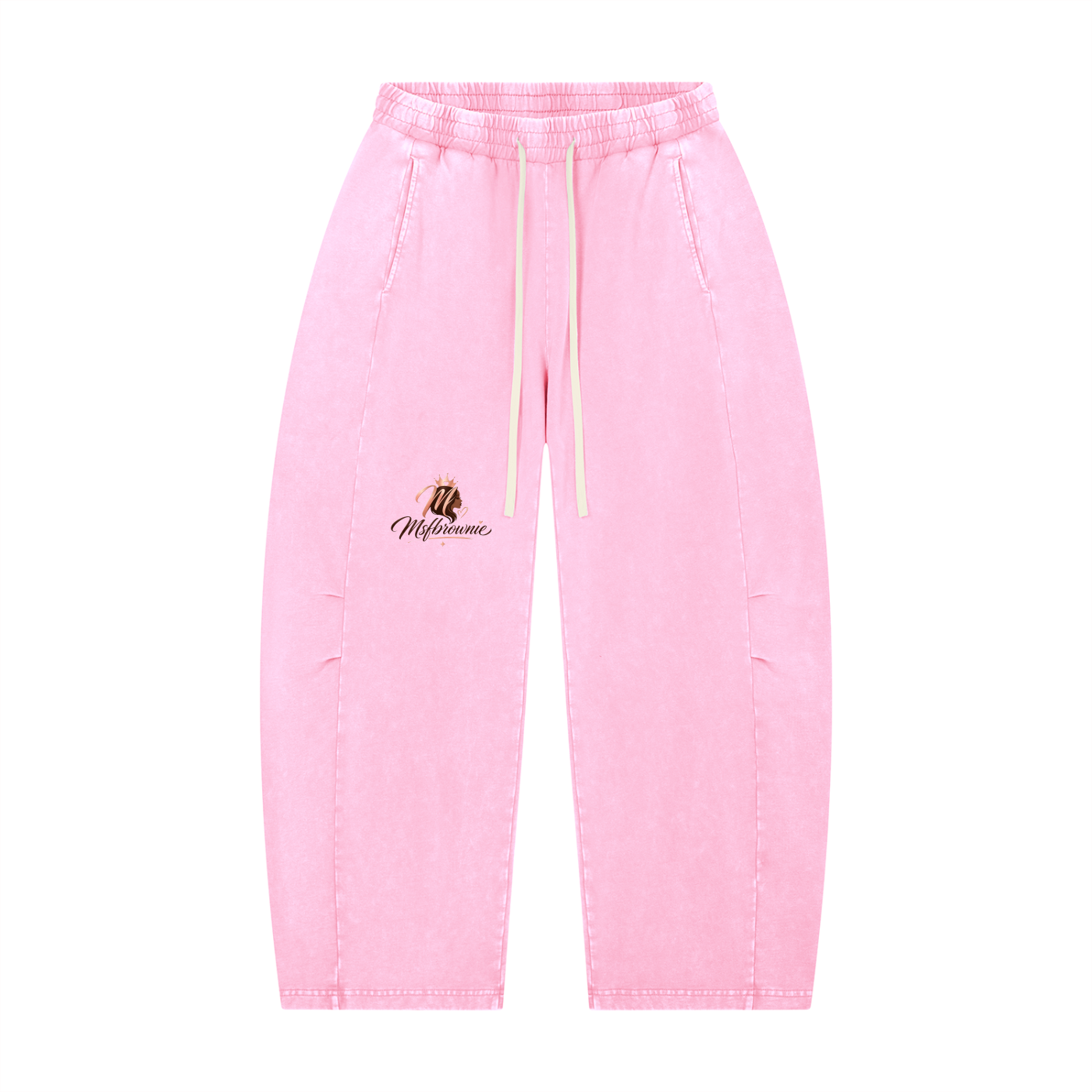 Msfbrownie Unisex Mineral Wash Barrel Leg Pants