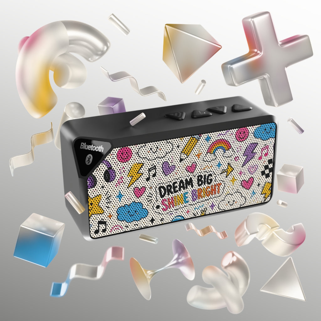 Bluetooth Speaker — "Dream Big" Colorful Doodle Portable Speaker