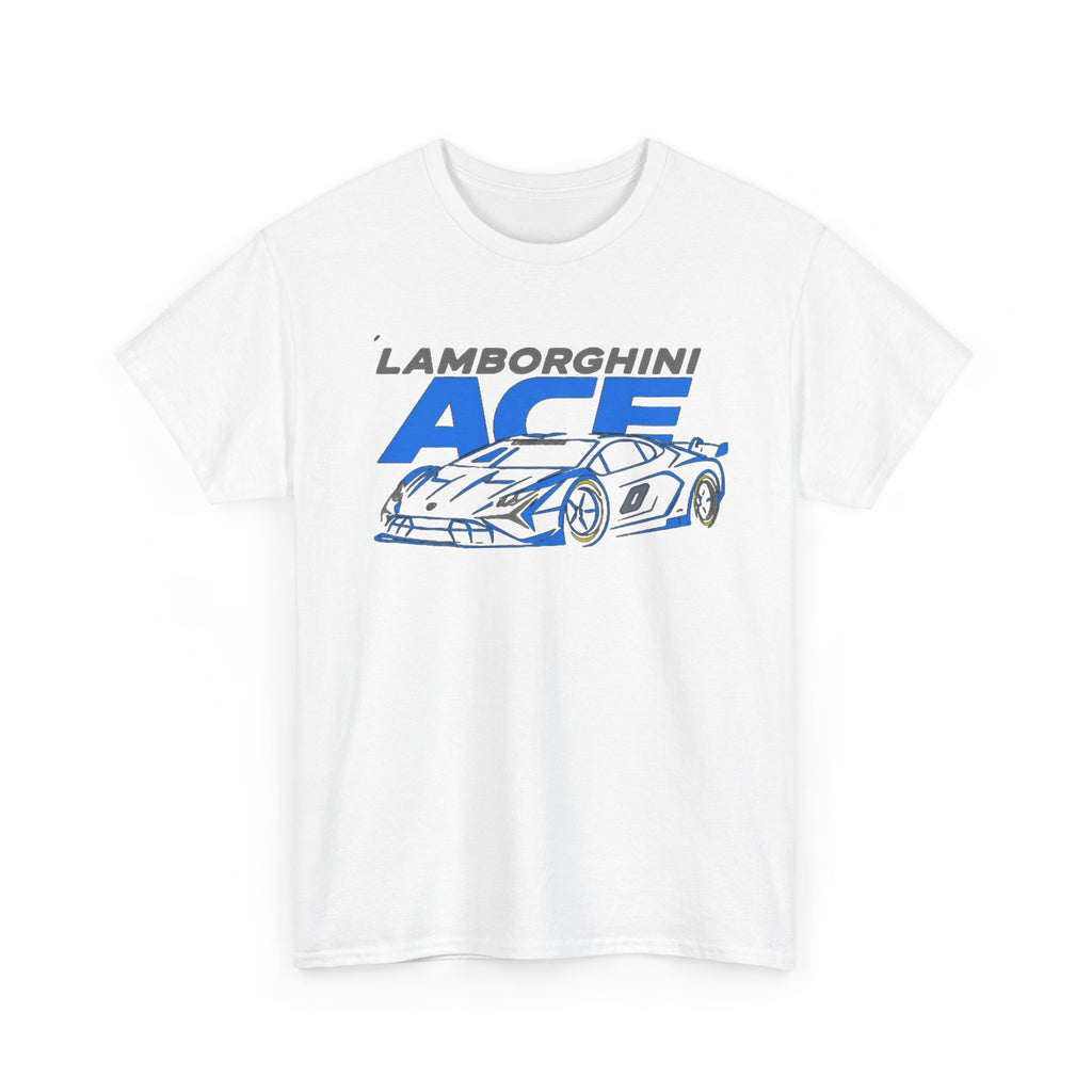 Lamborghini ACE Sports Car Tee — Retro Blue Racing Graphic T-Shirt