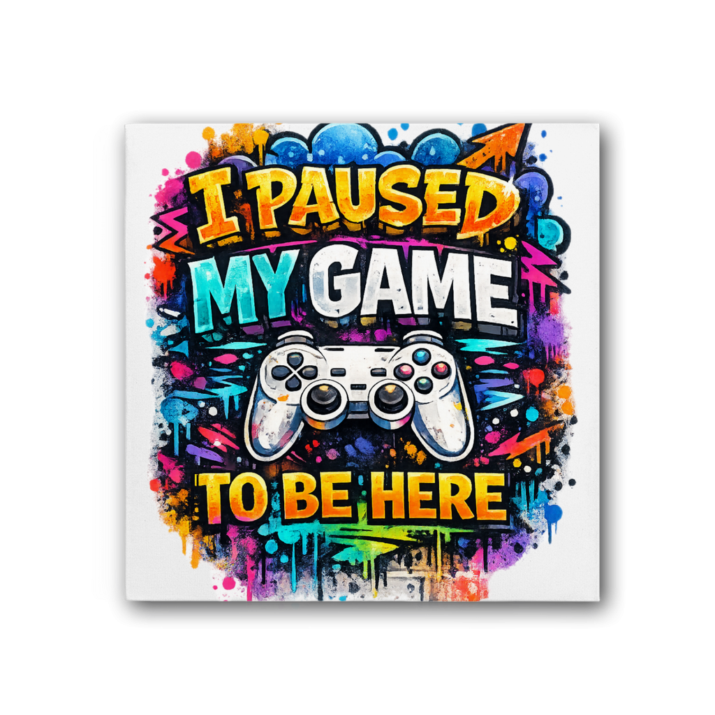 I paused my game Premium Stretched Canvas