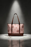 Msfbrownie Pink Floral Heart Tote Handbag – Cute Blossom Pattern Everyday Shoulder Bag