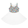 Girls' Colorful Sundress with Geometric Print - Sleeveless Summer Dress