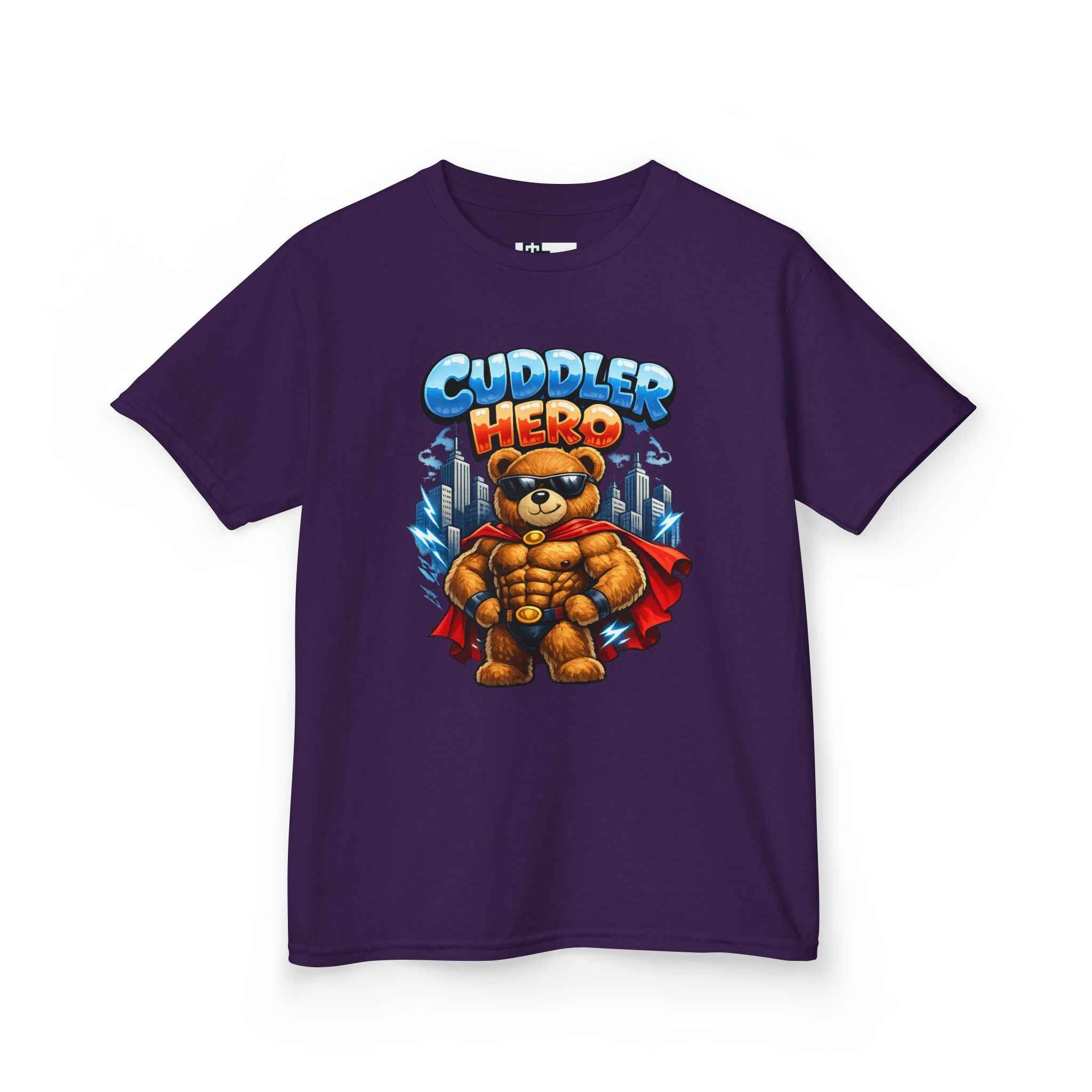 Kids Tee — "Cuddler Hero" Cute Superhero Bear T-Shirt for Toddlers & Kids