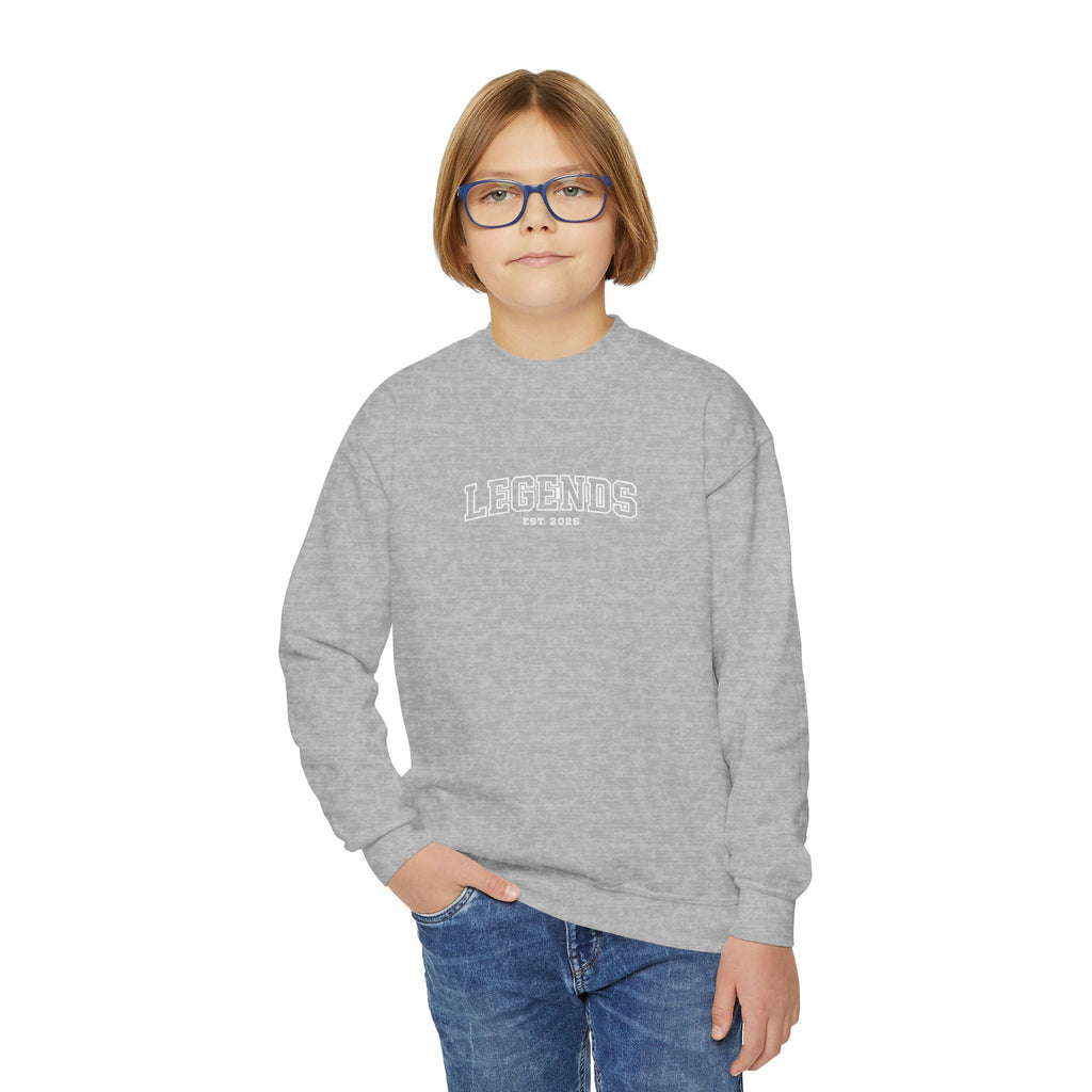 Youth Crewneck Sweatshirt – Classic Plain White Kids Pullover