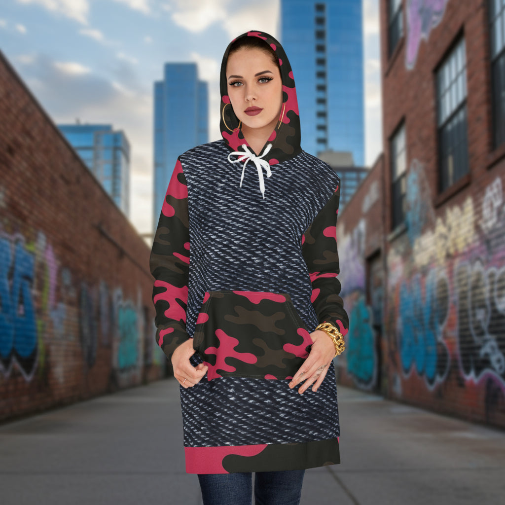 Women's Camo Pink Hoodie Dress for Stylish Comfort and Versatility
