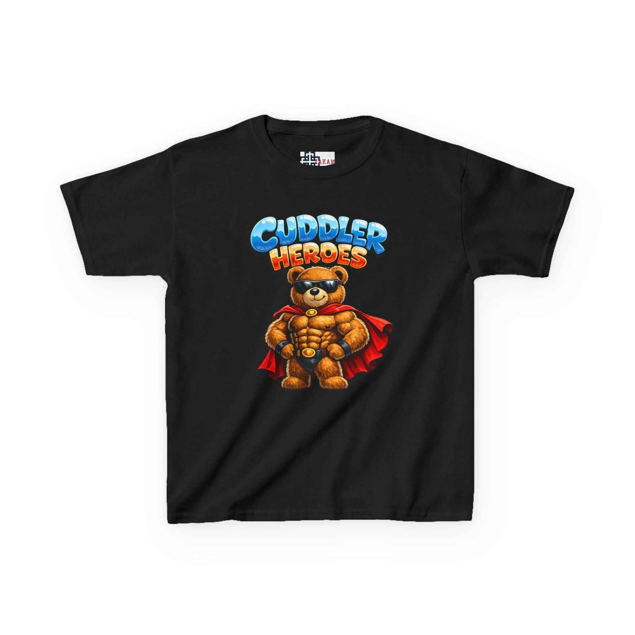Kids Cuddler Heroes T‑Shirt — Superhero Teddy Graphic Tee for Boys & Girls