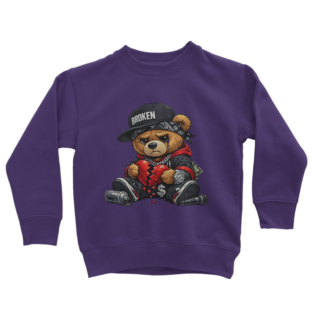 Broken Hearted Bear Classic Kids Sweatshirt