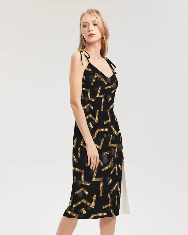 Pixie Night Women's Tie Strap Split Dress - IAKAM